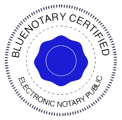 BlueNotary Certified Electronic Notary Public badge